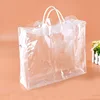 Extro-heavy new style transparent waterproof handle plastic quilt large zipper storage bag