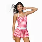 Belly Show Thin Conservative Swimming Chest Gather Together Sexy One Piece Swimsuit Skirt Women, Bathing Suits Swimwear