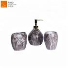 Washroom Luxury Polyresin China Bathroom Accessories Set /Lotion Bottle /Toothbrush holder