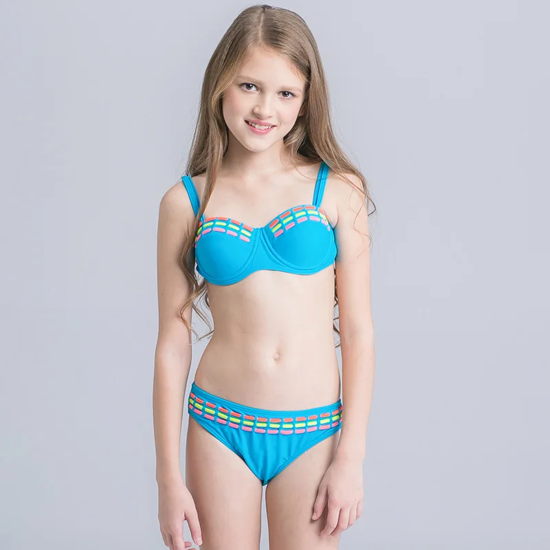 HT-LGS Gros Bébé Enfants Filles Bikini Populaire Réversible Imprimé Bikini Maillots De Bain maillot de bain personnalisé