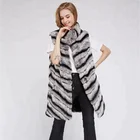 Fashion Winter Women Chinchilla Fur Waistcoat Rex Rabbit Fur Vest
