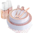 Superior Quality Casual Baroque Disposable Plastic Dinnerware Sets