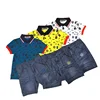 2017 polo collar with button anchor jeans pant boy printed t shirt wholesale