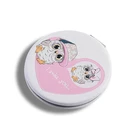 custom epoxy logo round double-sided cartoon pu makeup mirror wholesale
