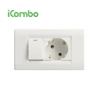 Popular Brand 1 Gang Wall Switch and German or European Socket