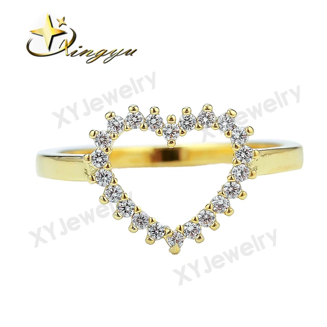 anniversary gift heart shape wedding ring for women no plated
