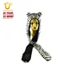 Winter Warm Plush Gifts Zebra Animal Hat With Long Mittens