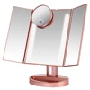 Led makeup mirror with dimmable led light Removable 10X magnifying