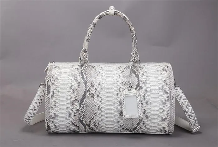 Vintage Design Custom Python Leather Duffle Bags Men Gym Bag for Travelling_10