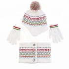 Oeko-tex BSCI WRAP ALDI audit Winter Baby Pom Earflap Hat Neck Warmer Hood Scarf Warm Knit Thick Toddler Snow Mittens