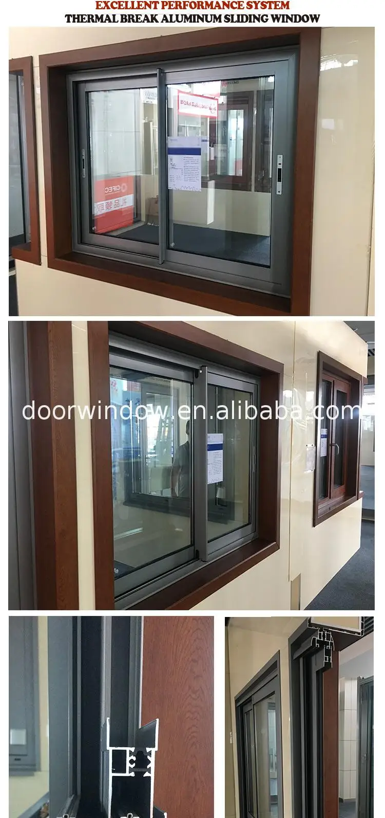 Aluminum sliding window frame design profile windows
