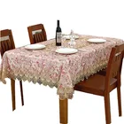 wholesale table covers Polyester / Cotton rectangle christmas lace tablecloth wedding