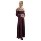 New style 2019 Printed Arab Robes Long Abaya Elegant Gold thread printing Muslim Long Dress