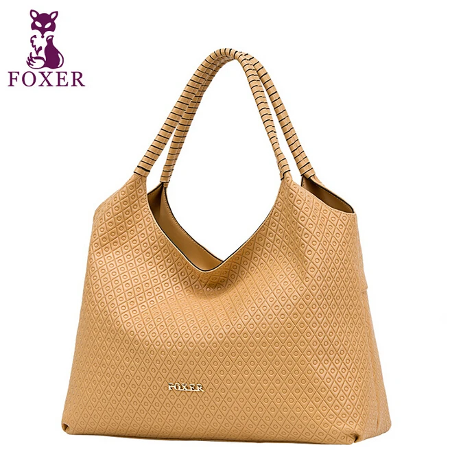 FOXER 2015 Women Handbag Genuine Leather Bag Women Travel Bags New Designer Handbags Shoulder Bags Fashion Tote Wristlets Bag