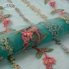 New arrive beautiful fancy beaded tulle sequin embroidery lace fabric for dress