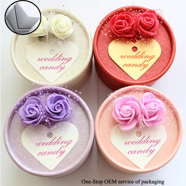 made fancy luxury round paper design sweet candy wedding gift