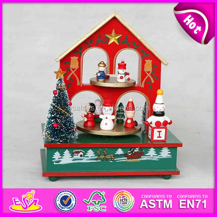 Best handmade wooden happy christmas musical box for sale W07B008C-S, View musical box, ESA