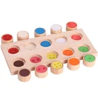 custom Educational children early learning teach toys wooden blocks Montessori memory Sense touch wooden toy