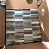 China Factory Bathroom Wall 300x300mm Iridescent Glass Mixed Grey Brown White Linear Mosaic Tiles