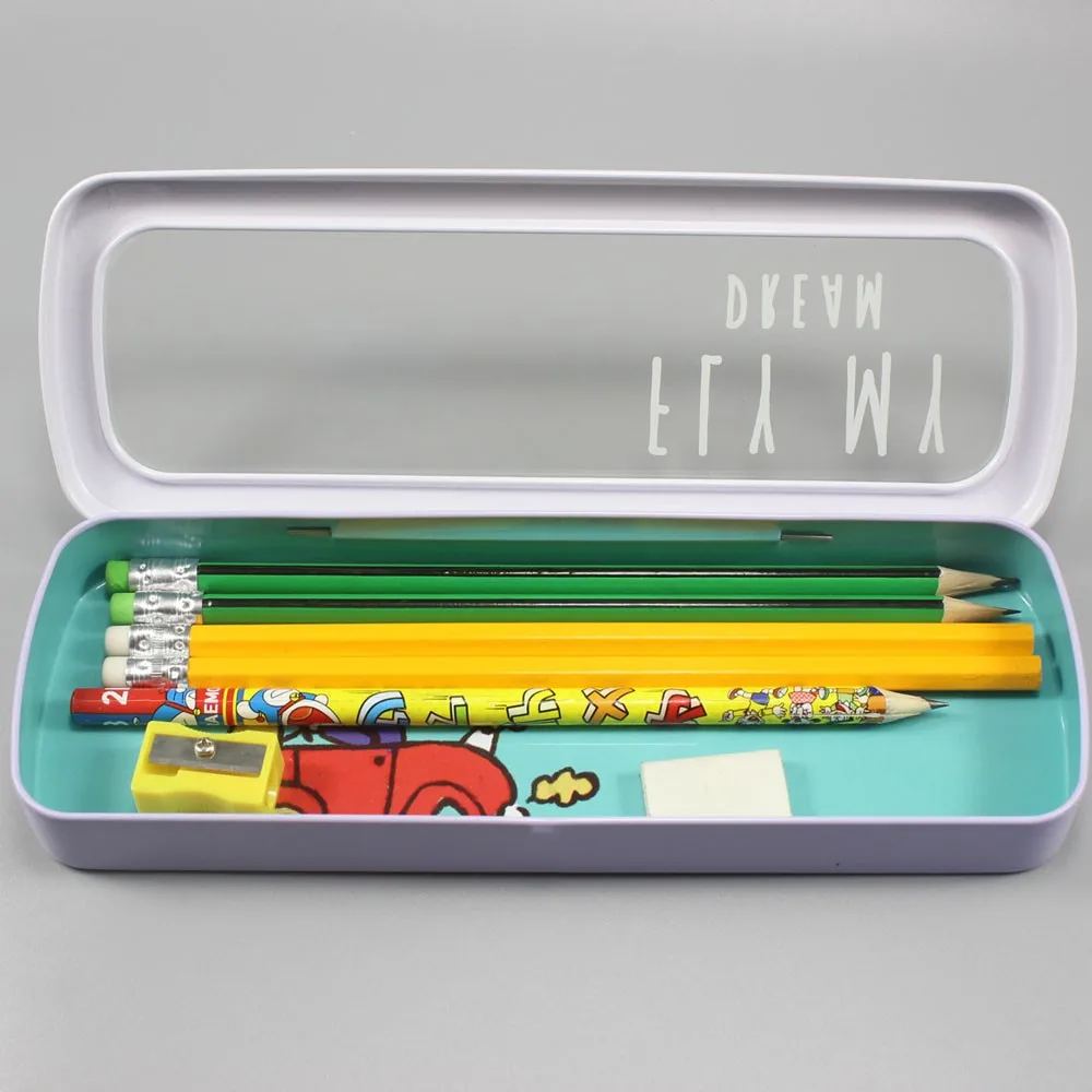 wholesale lovely cartoon print metal pencil case