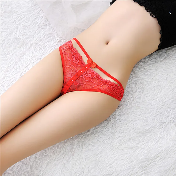 Stock New Women Lace Sey Panties Knickers Bikini Lingerie Underwear Hollow Flower Lover rose Thongs Underwear Women Briefs Girls