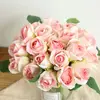 YI WU ZERO High Quality Hot Sale Real Touch 11 Heads Flower Bouquet Silk Artificial Rose Bouquet For Home Wedding Decoration