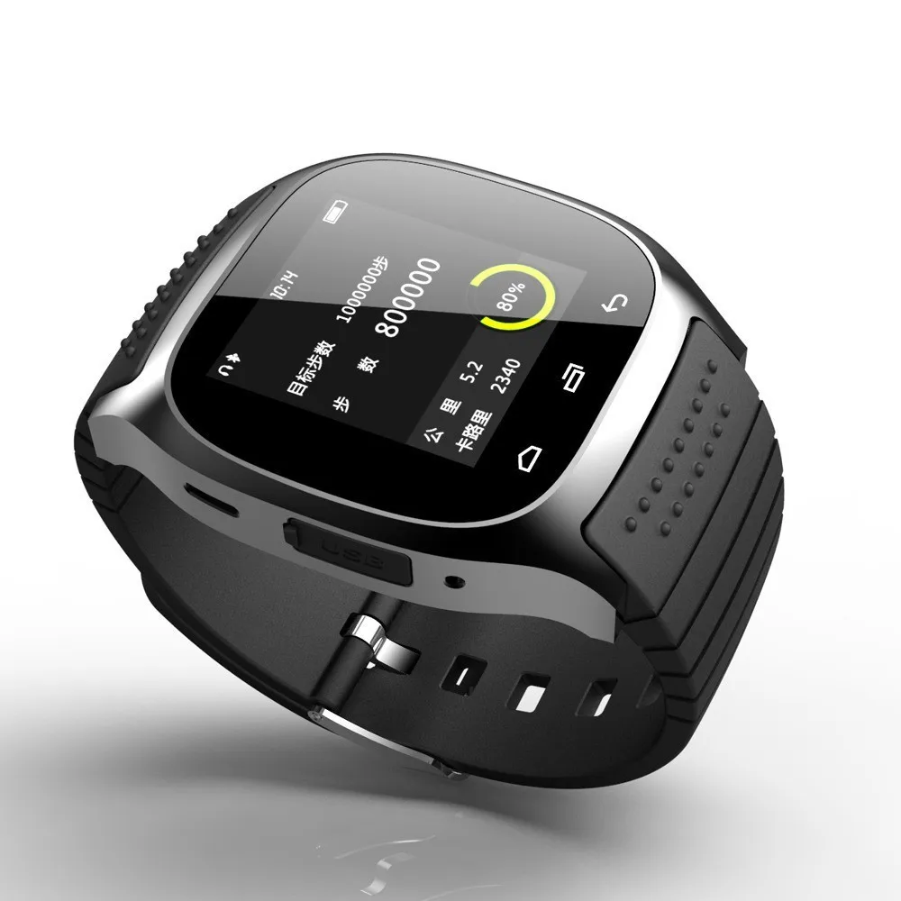 Waterproof Smartwatch M26 Bluetooth Smart Watch With LED Alitmeter Music Player Pedometer For Apple IOS Android Smart Phone