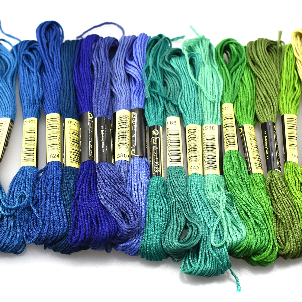 Looen Brand Embroidery Thread Random Color 100pcs Cross Stitch Threads with 6pcs Sewing Needles For Women Mom DIY Sewing Tools (9)