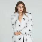 2019 New Design Wholesale Women Winter White Long Fox Fur Coat