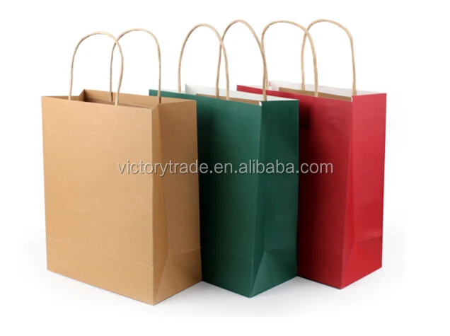 wholesale custom made brown kraft paper gift bag cheap shopping