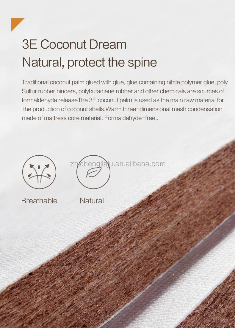 2019 Hot selling customized eco-friendly healthy breathable knitted fabric natural coconut palm mattress - Jozy Mattress | Jozy.net