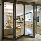 Australia standard bulletproof powder coated folding glass soundproof veranda bifold door