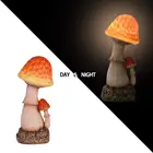 Fall Decorations with Solar Lights Mushroom Polyresin Outdoor Resin Craft