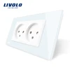 Livolo EU Standard Israel Multiple Plug Smart Home Double Swiss Schuko Wall Power Socket