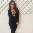Wholesale Women Sexy Long Sleeve Stretch Bodycon Party Slim casual Dress