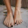 Newest Barefoot Sandals Fashion Foot Chain Jewelry Anklet With Toe Ring In Body Jewelry Foot