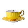 High Quality ceramic gold cups and saucers Fine bone china tea cup sets