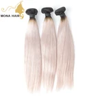 New Styles ombre Straight silver 1b/grey color hair 100% pure virgin Malaysian hair