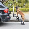 Folding Car Dog Steps Stairs, Lightweight Accordion Portable Rustproof Metal Frame 4 Pet Steps Ladder with Durable Waterproof
