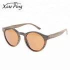 Round Handmade Customized Wood Glasses With Brown Polarized Lens