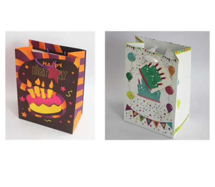 custom happy birthday party favor paper gift bags for kids with