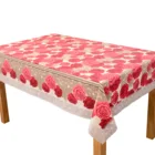 Flannel Backing Lace Edge Table Cloth PVC Tablecloth in Roll