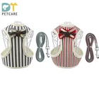 Small dog leashes new model strip dog harness with Bow tie comfortable pet lead accessories