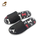 Factory direct cheap price thick sponge EVA sole terry wedding men open toe slippers long shoes for man