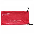 microfiber 3D glasses pouch / 3D glasses bag in red color with white logo