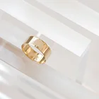 Ring New Design Glossy 925 Silver 14k Gold Plated Simple Clear Ring