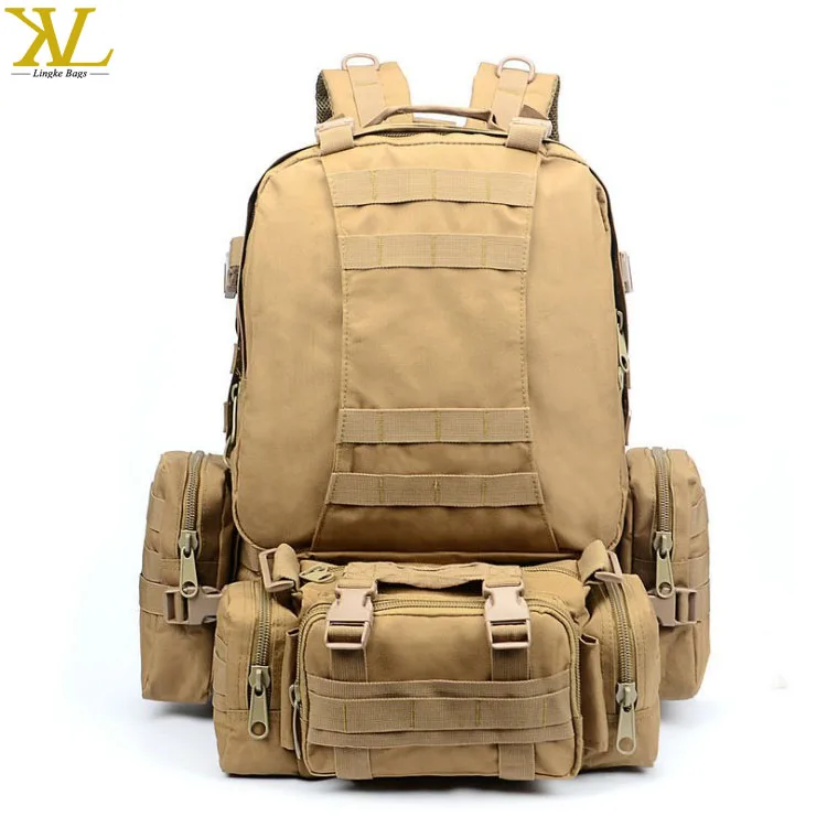 Mejor al aire libre Vintage lona desmontable táctico militar mochilas mochila con fama