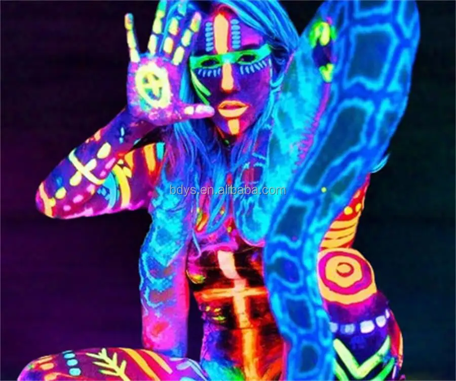 maquillaje neon fluorescente cara