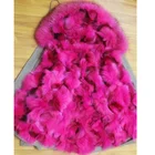 Real fox fur parka for women brand military green winter parka