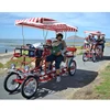 Adult Pedal Red Four Wheels Tandem 4 Person Surrey Bicycle for Renting